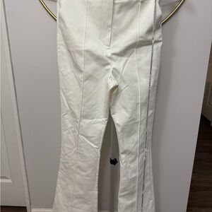 Club L London Kehlani White High Waisted Flared Tailored Trousers Size 12